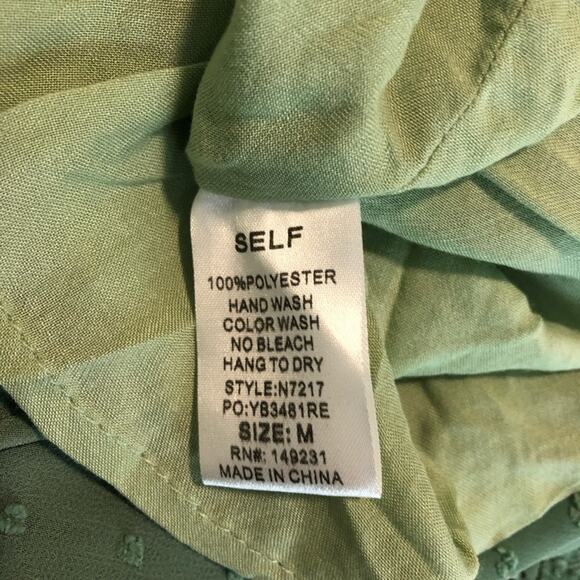 NEW Kori green dot chiffon off the shoulder cottagecore boho prairie top medium - Picture 5 of 7